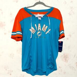 NWT Miami Dolphins Women’s Jersey Gold Detailing Size L